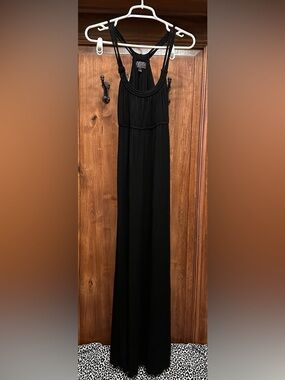 Elegant Black Maxi Dress with Braided Straps